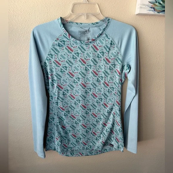 Patagonia Women's Small Capilene Midweight Top Baselayer Icefall Blue Big Sky - Picture 2 of 12